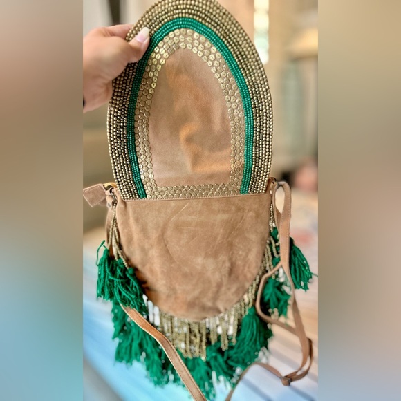 Boho embroidered saddle bag with beaded tassels. Excellent condition! - Picture 5 of 5